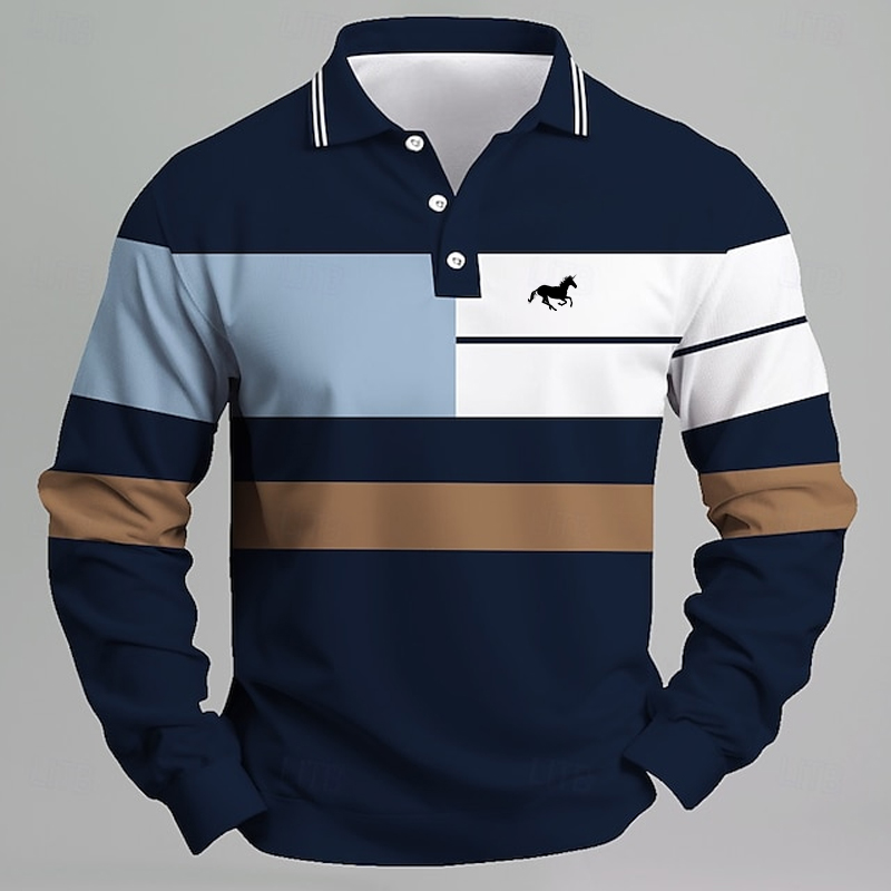 Gestreept herenpoloshirt met e - Golf Equipment Discount recensie en prijs